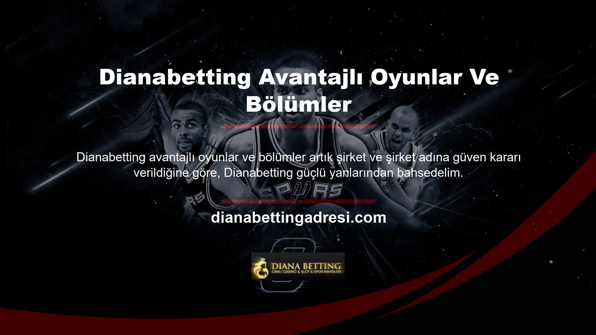 Dianabetting, maçlar ve bölümler için oranlar sunan Türkiye'nin en popüler bahis sitesidir