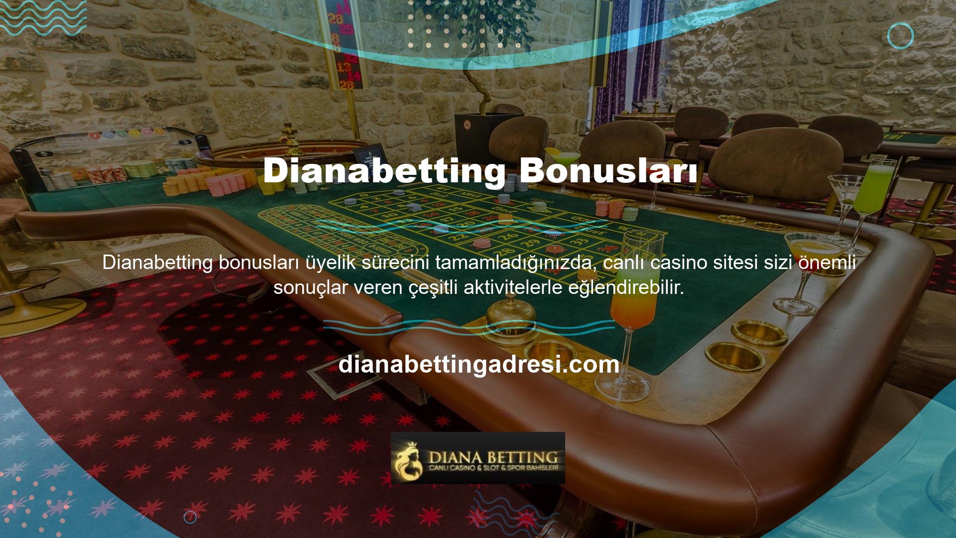 Dianabetting Bonus'ta promosyon listesinin uzun ve oldukça sınırlı olması bekleniyor ve bu tür premium site promosyonları siteye yeni üyeler davet ediyor