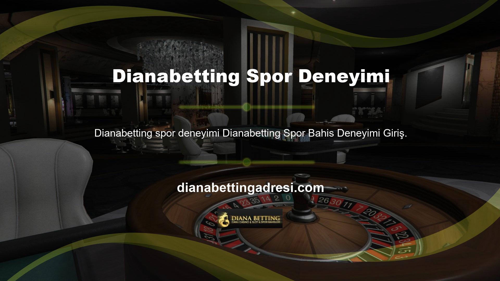 Dianabetting Giriş, özel promosyon kapsamı, geniş bahis ve çekici oranlarla rekabetçi spor bahisleri dışında duruyor